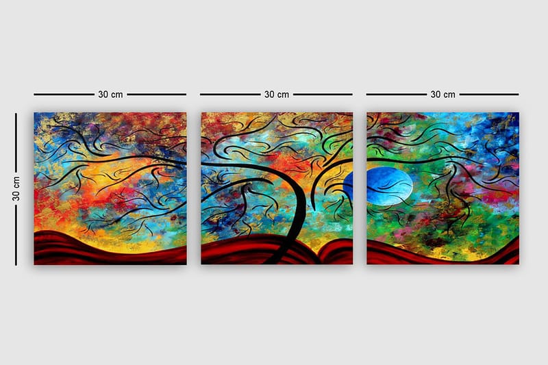 Decorative Canvas Painting (3 Pieces) 30x30 - Inredning & dekor - Tavlor & konst - Canvastavla