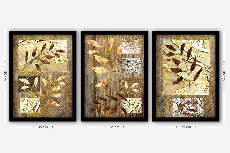 Decorative Framed Painting (3 Pieces) 35x45 - Inredning & dekor - Tavlor & konst - Canvastavla