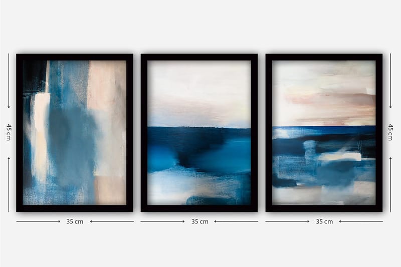 Decorative Framed Painting (3 Pieces) 35x45 - Inredning & dekor - Tavlor & konst - Canvastavla