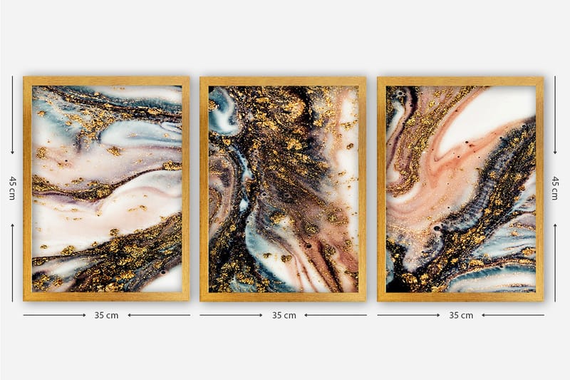 Decorative Framed Painting (3 Pieces) 35x45 - Inredning & dekor - Tavlor & konst - Canvastavla
