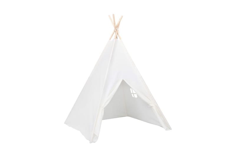 Tipitält för barn med väska peachskin vit 120x120x150 cm - Vit - Barn & bebis - Barnrumsinredning & leksaker - Dekoration barnrum & inredning barn - Lektält barnrum