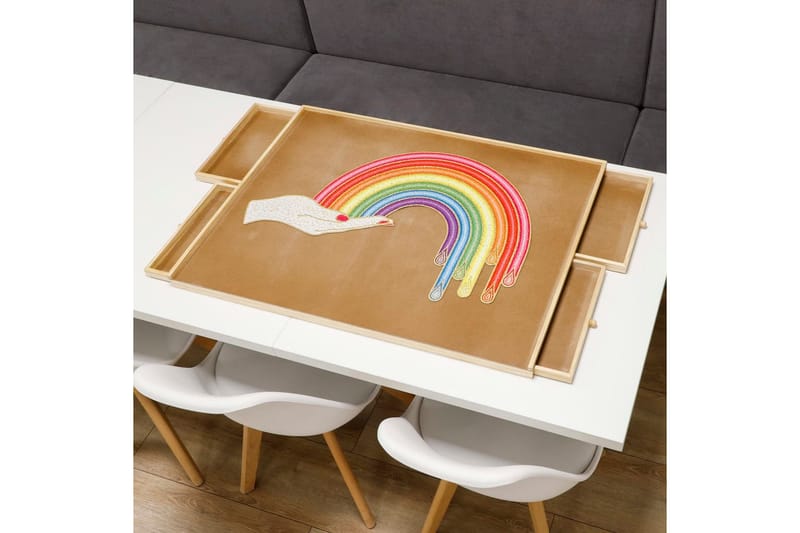 HI Pusselbord med 4 lådor 76x57x4,5 cm trä - Övriga leksaker