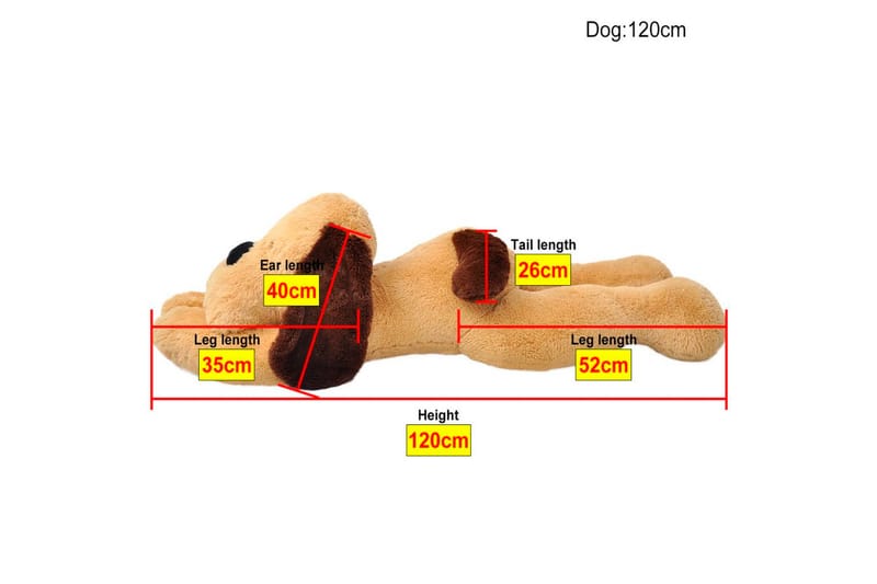 Mjukishund brun 120 cm - Ljusbrun/Mörkbrun - Barn & bebis - Barnrumsinredning & leksaker - Leksaker - Mjukleksaker & gosedjur