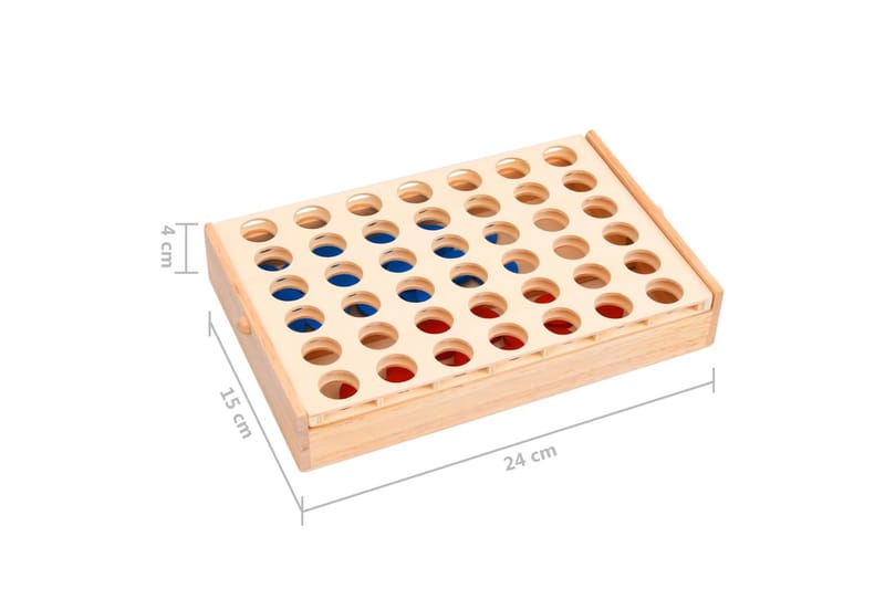 Spel 4-i-rad 24x15x4 cm massiv trä - Övriga leksaker