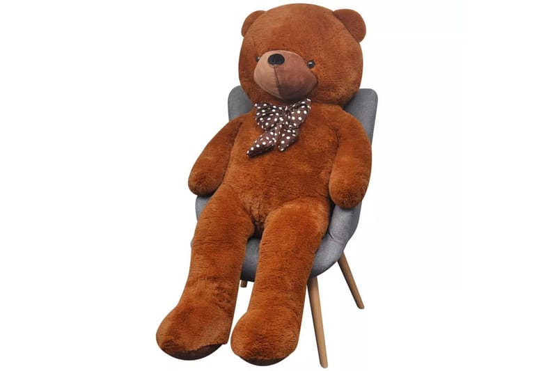 Nallebjörn XXL 85 cm brun plysch - Brun/Blå - Barn & bebis - Barnrumsinredning & leksaker