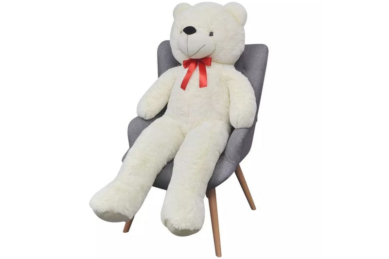 Nallebjörn XXL vit plysch 135 cm - Antracit/Vit - Barn & bebis - Barnrumsinredning & leksaker