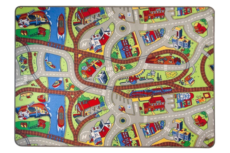 RAILWAY Trafikmatta 140x200 cm - Barnrumsinredning & leksaker - Barnmattor