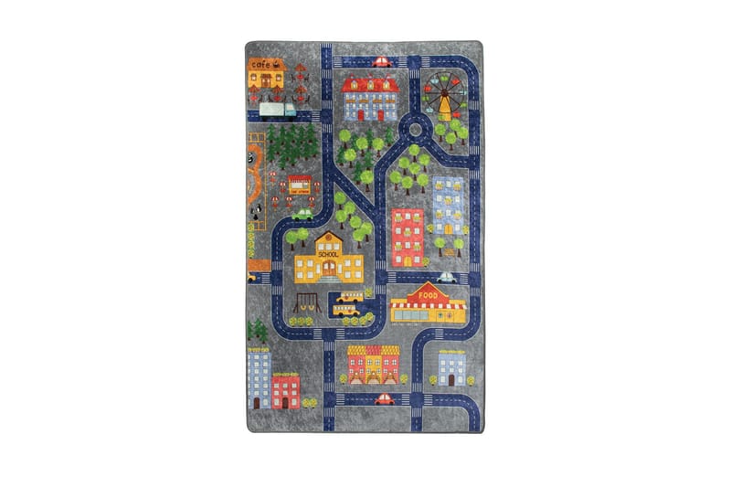 SMALLTOWN Barnmatta 140x190 cm Grå/Sammet - Barnrumsinredning & leksaker - Barnmattor