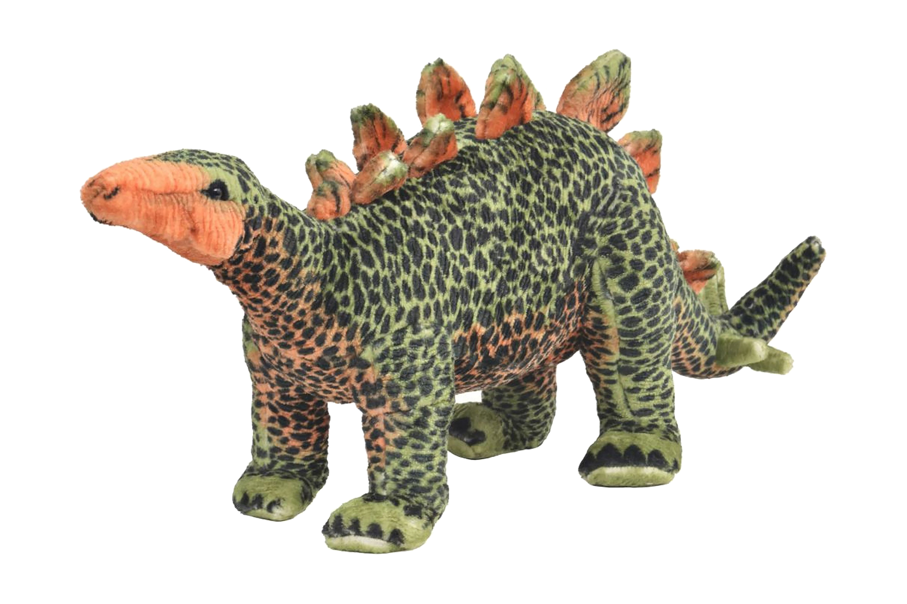 Stående leksak stegosaurus plysch grön och orange XXL – Grön