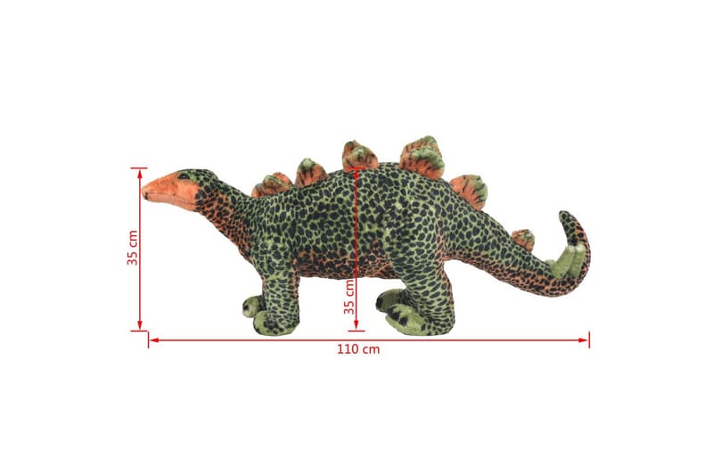 Stående leksak stegosaurus plysch grön och orange XXL - Grön - Barn & bebis - Barnrumsinredning & leksaker