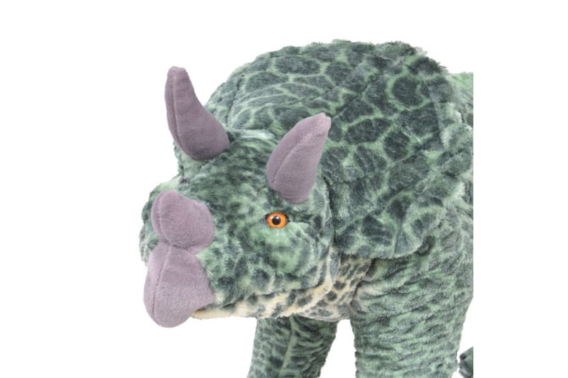 Stående leksaksdinosaurie triceratops plysch grön XXL - Grön - Barn & bebis - Barnrumsinredning & leksaker