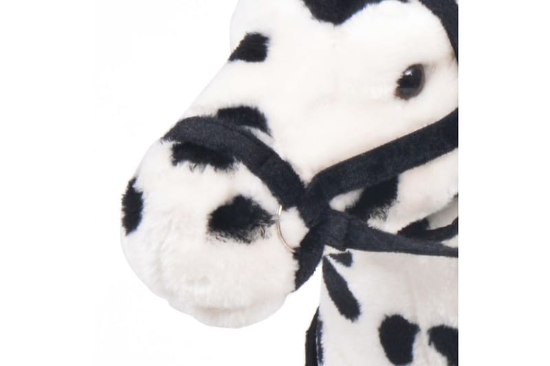 Stående leksakshäst plysch svart och vit XXL - Svart - Barnrumsinredning & leksaker - Mjukleksaker & gosedjur