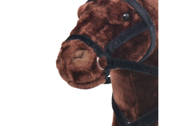 Stående leksakshäst plysch mörkbrun XXL - Mörkbrun - Barnrumsinredning & leksaker - Mjukleksaker & gosedjur