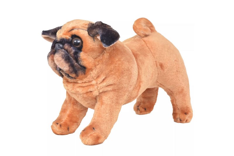 Stående leksakshund mops plysch ljusbrun XXL - Brun - Barnrumsinredning & leksaker - Mjukleksaker & gosedjur