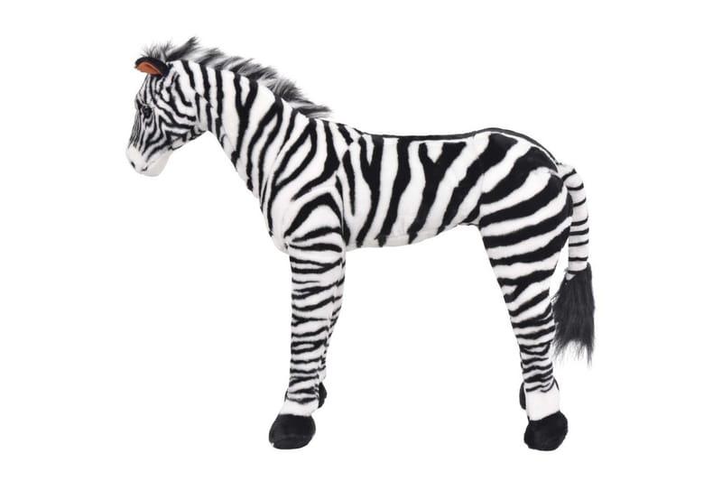 Stående leksakszebra plysch svart och vit XXL - Svart - Barn & bebis - Barnrumsinredning & leksaker