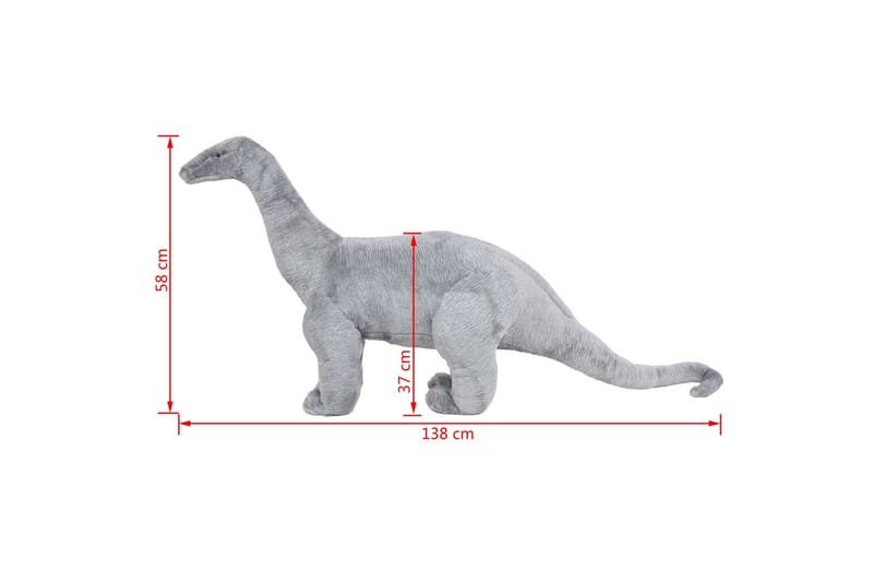 Stående plyschleksak brachiosaurus grå XXL - Grå - Barn & bebis - Barnrumsinredning & leksaker