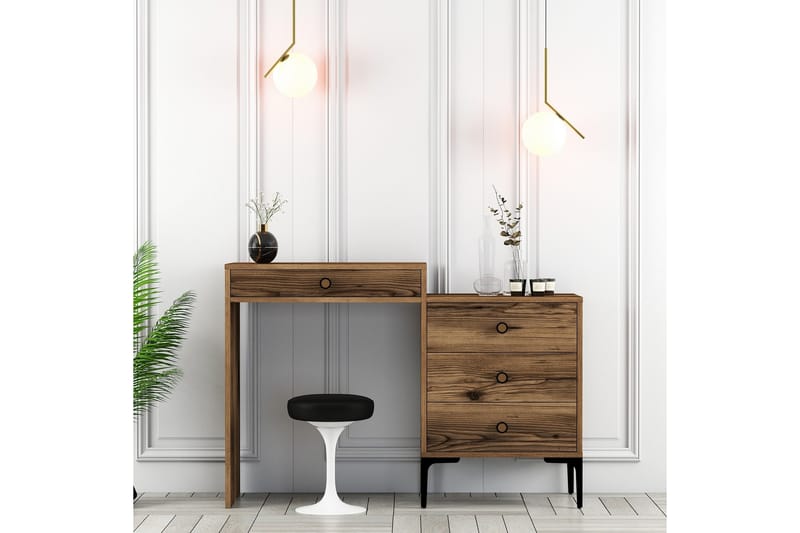 AMEIAS Sminkbord 124x84,7 cm Brun - Möbler - Bord - Sminkbord