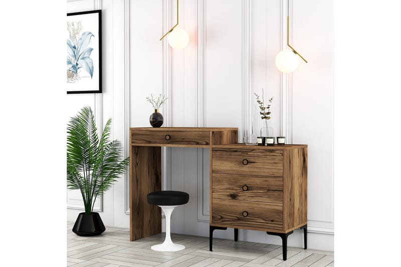 AMEIAS Sminkbord 124x84,7 cm Brun - Möbler - Bord - Sminkbord