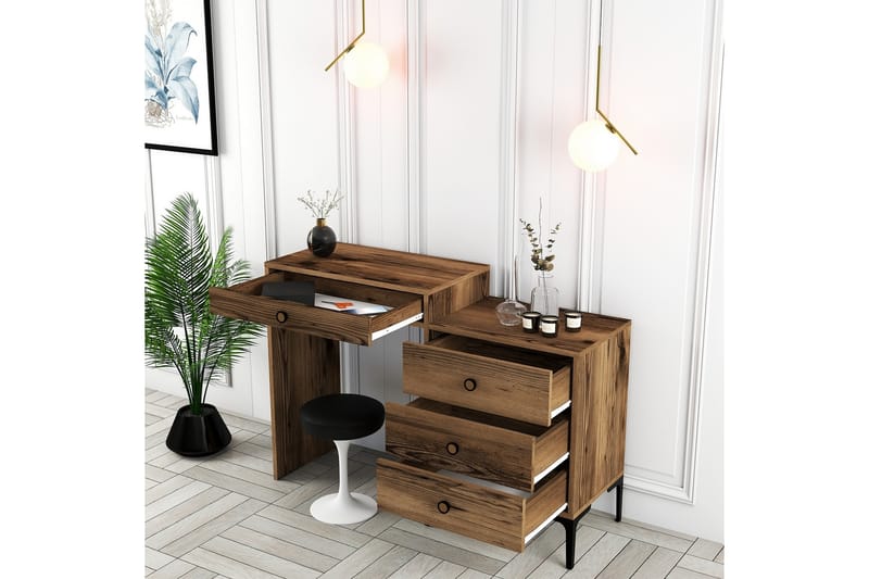 AMEIAS Sminkbord 124x84,7 cm Brun - Möbler - Bord - Sminkbord