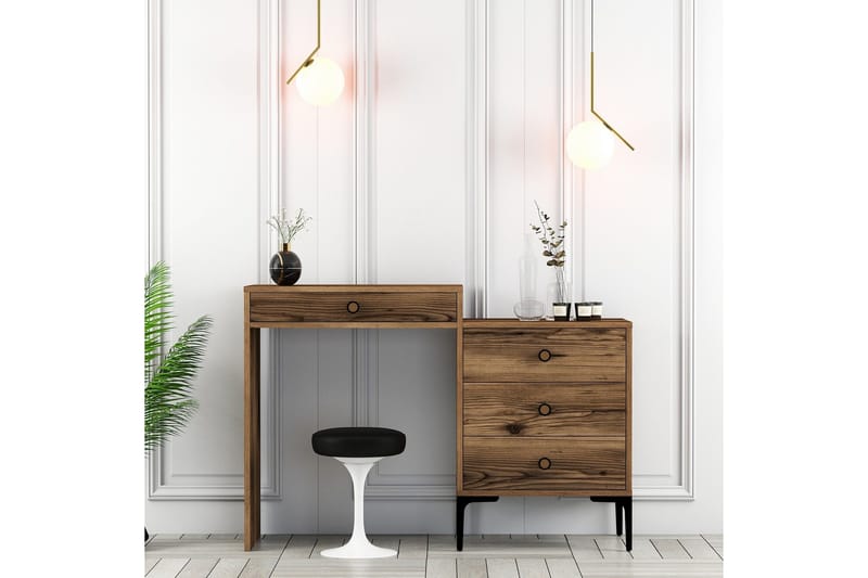 Ameias Sminkbord 124x84,7 cm Brun - Hanah Home - Möbler - Bord - Sminkbord
