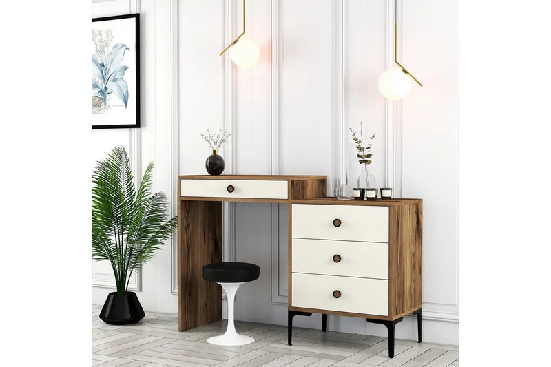 Ameias Sminkbord 124x84,7 cm Brun/Beige - Hanah Home - Möbler - Bord - Sminkbord