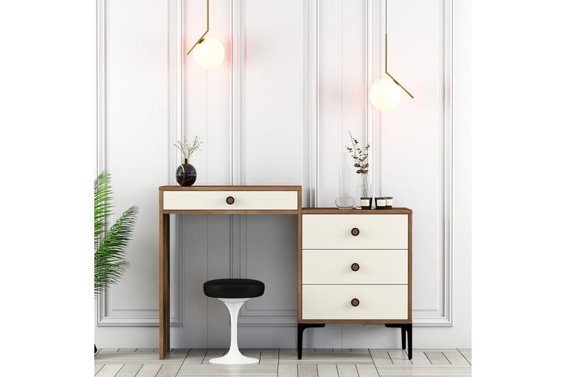 Ameias Sminkbord 124x84,7 cm Brun/Beige - Hanah Home - Möbler - Bord - Sminkbord