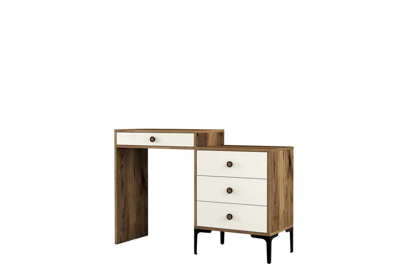 Ameias Sminkbord 124x84,7 cm Brun/Beige, Hanah Home