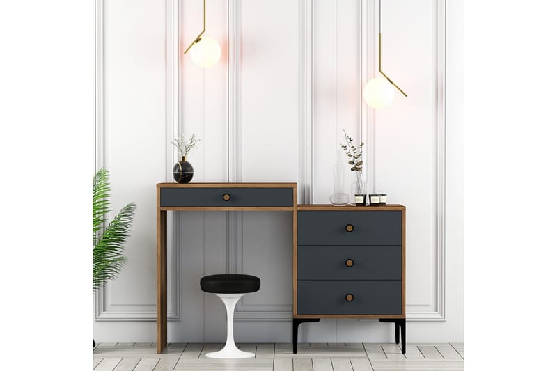 Ameias Sminkbord 124x84,7 cm Brun/Svart - Hanah Home - Möbler - Bord - Sminkbord