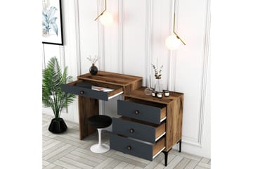 Ameias Sminkbord 124x84,7 cm Brun/Svart - Hanah Home - Möbler - Bord - Sminkbord