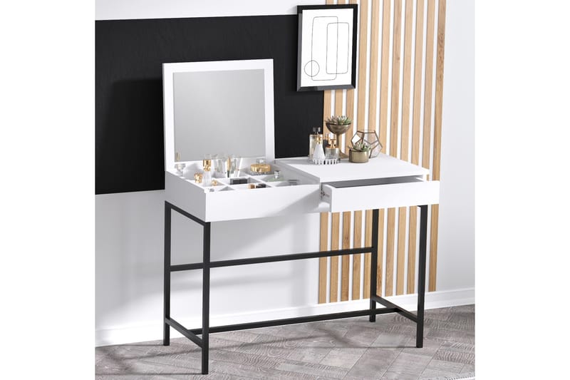 AMOUR Sminkbord 100x74 cm Vit/Svart - Möbler - Bord - Sminkbord