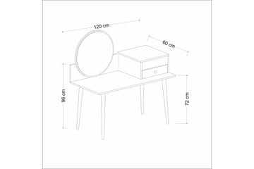Straat Sminkbord 120x96 cm Svart/Brun - Hanah Home - Möbler - Bord - Sminkbord