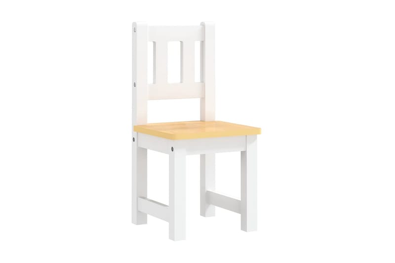 Barnbord och stolar 3 delar vit och beige MDF - Vit - Barnrum - Barnbord