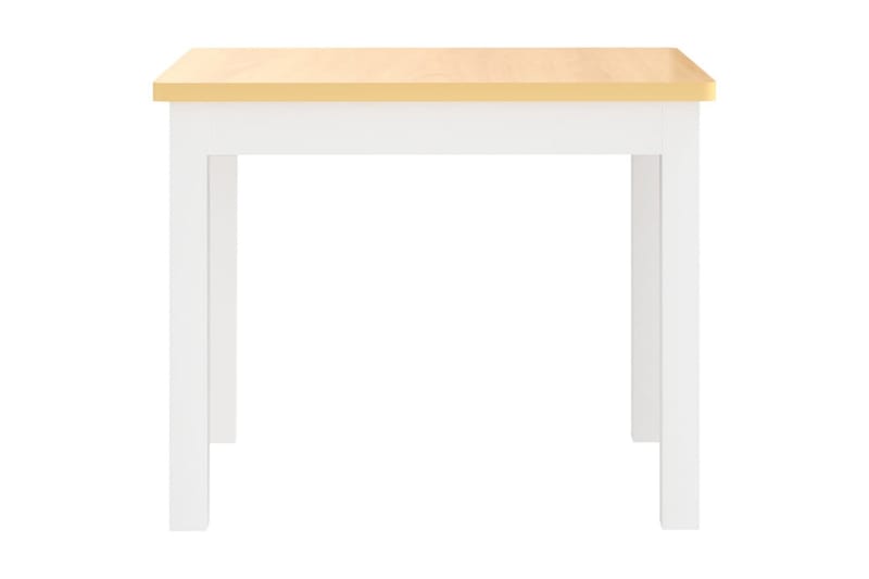 Barnbord och stolar 3 delar vit och beige MDF - Vit - Barnrum - Barnbord