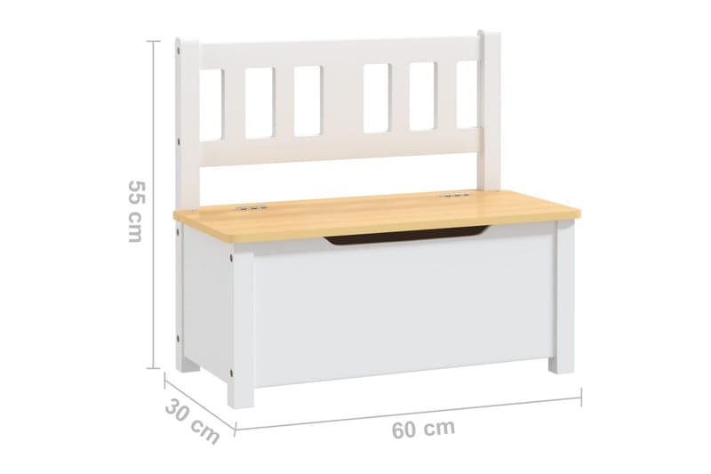 Barnbord och stolar 4 delar vit och beige MDF - Vit - Barn & bebis - Barnmöbler - Barnbord