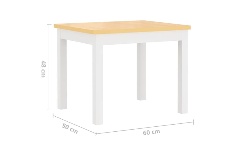 Barnbord och stolar 4 delar vit och beige MDF - Vit - Barn & bebis - Barnmöbler - Barnbord