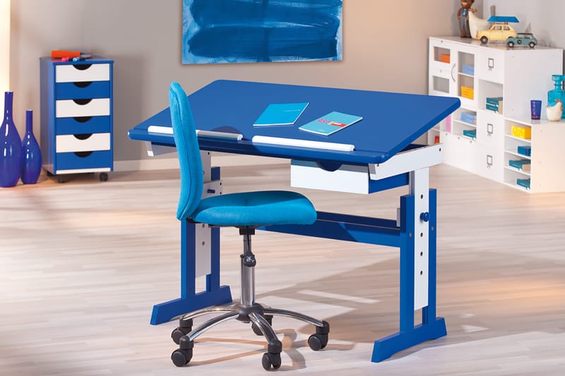 BEPPO Skrivbord Barn Blå/Vit - Blå/Vit - Ritbord barn & rittavla barn - Bord - Skrivbord