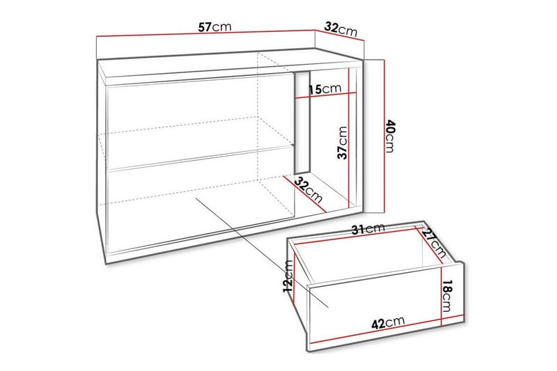 Carbost Barnsängbord 40 cm Antracit - Sängbord barn & nattduksbord barn - Barnrum - Barnbord