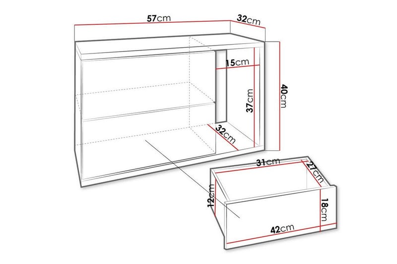 Carbost Barnsängbord 40 cm Vit - Sängbord barn & nattduksbord barn - Barnrum - Barnbord