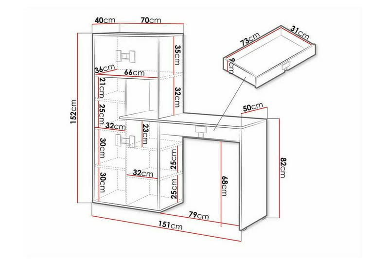 Castlebay Barnskrivbord 82 cm Grå - Barn & bebis - Barnmöbler - Barnbord