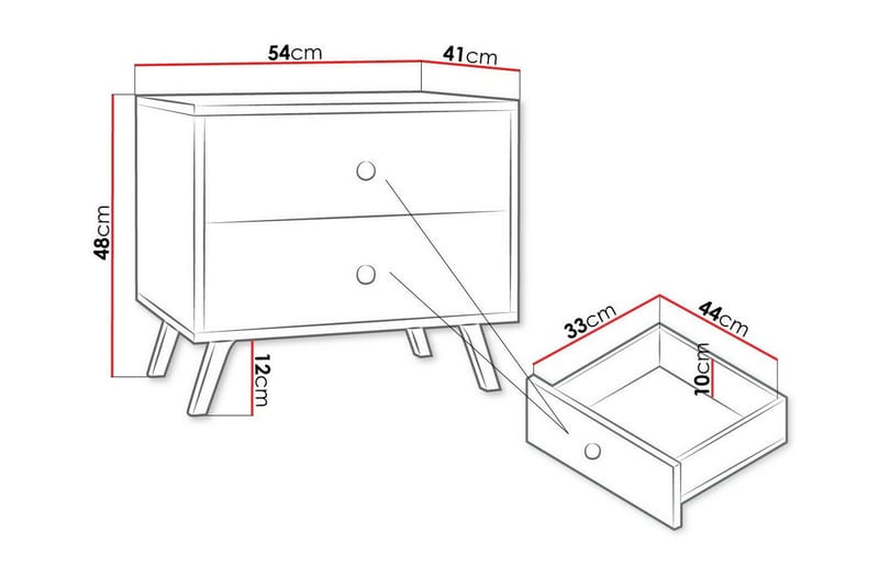 Emyvale Barnsängbord 48 cm Vit - Barn & bebis - Barnmöbler - Barnbord - Sängbord barn & nattduksbord barn