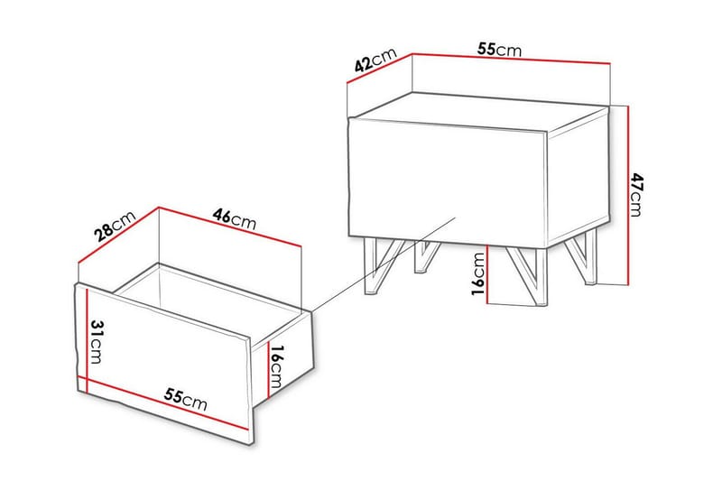 Glenndale Barnsängbord 47 cm Svart - Barn & bebis - Barnmöbler - Barnbord - Sängbord barn & nattduksbord barn