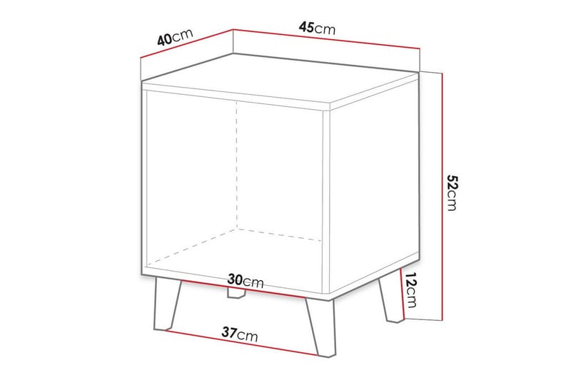 Juniskär Barnsängbord 52 cm Svart - Barn & bebis - Barnmöbler - Barnbord - Sängbord barn & nattduksbord barn