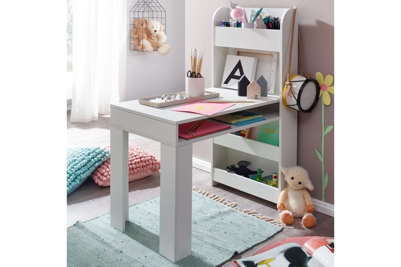 KACHOUR Barnskrivbord 90 cm Rektangulär Vit - Barnrum - Barnbord - Skrivbord barn