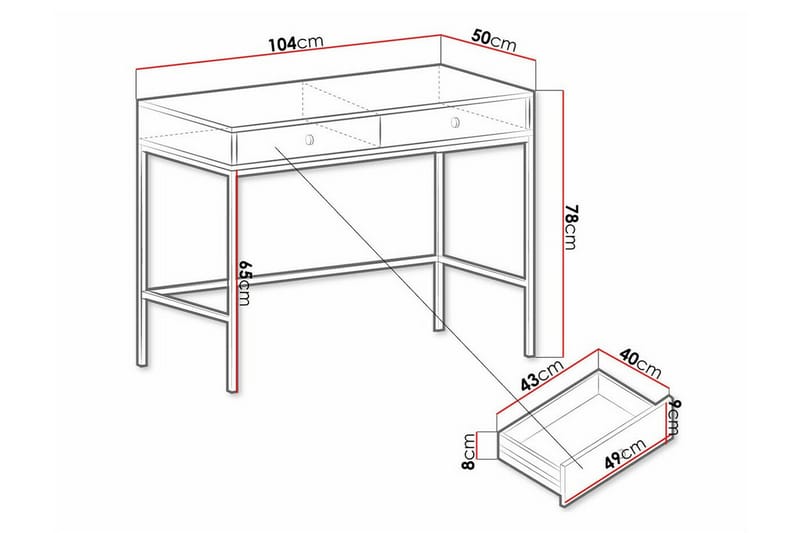 Klinkerville Barnskrivbord 78 cm Vit - Barnrum - Barnbord - Skrivbord barn