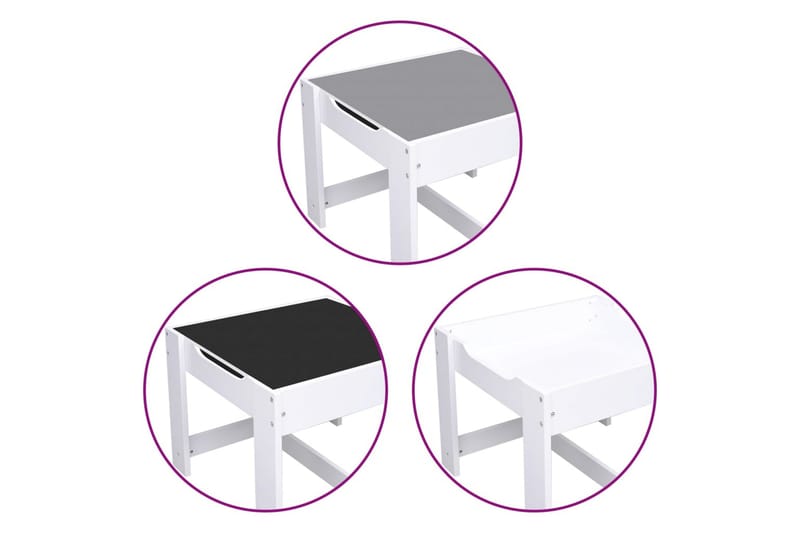Barnbord med 2 stolar vit MDF - Vit - Barnrum - Barnbord
