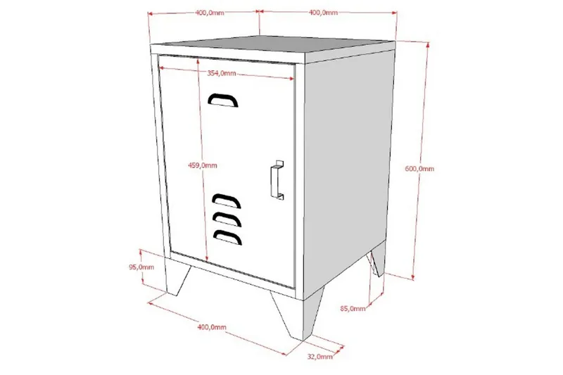 Nattduksbord Bronxx Olivgrön - Olivgrön - Barn & bebis - Barnmöbler - Barnbord - Sängbord barn & nattduksbord barn