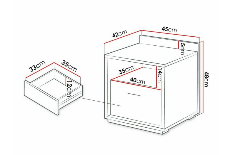 Rathmore Barnsängbord 47 cm Svart - Sängbord barn & nattduksbord barn - Barnrum - Barnbord