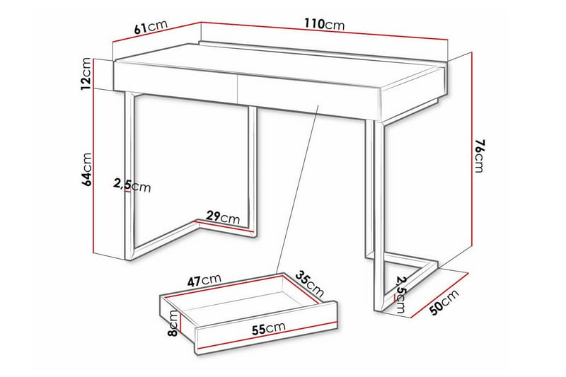 Rathmore Barnskrivbord 76 cm Grå - Barn & bebis - Barnmöbler - Barnbord - Skrivbord barn