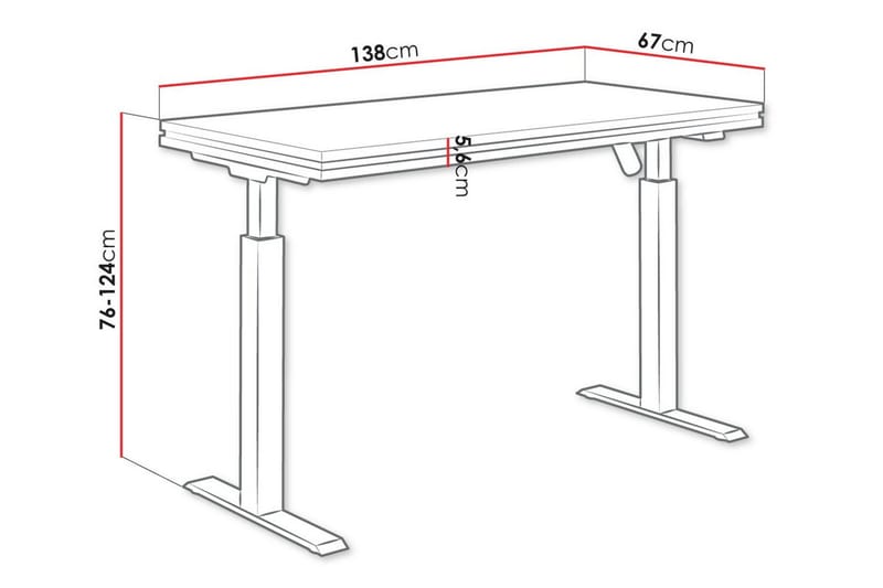 Tallow Barnskrivbord 76 cm Svart - Barnrum - Barnbord - Skrivbord barn