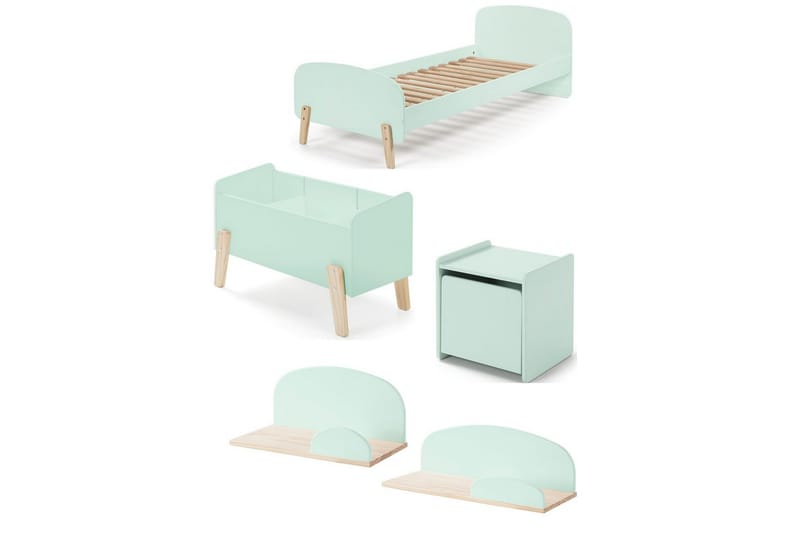Kiddy Möbelset för Barnrum - Mint - Barn & bebis - Barnmöbler - Barnmöbelset - Sovrumsset barn
